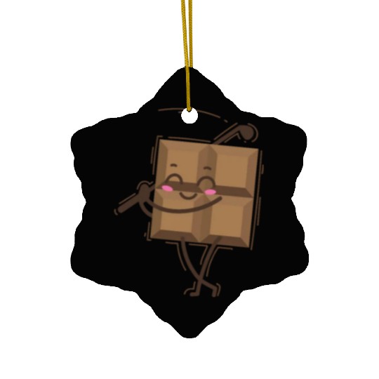 Chocolate Bar plays Golf Candy Ceramic Ornaments