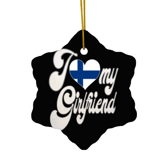 FinlandI Love My Finland Girlfriend Ceramic Ornaments