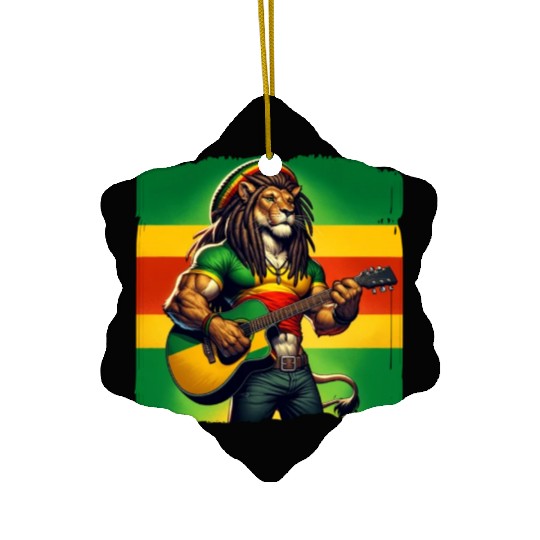 Jamaica lion reggae music Ceramic Ornaments