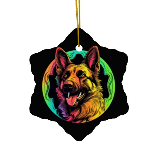 German Shepherd Funny Dog Halloween Costume Trick Ceramic Ornaments