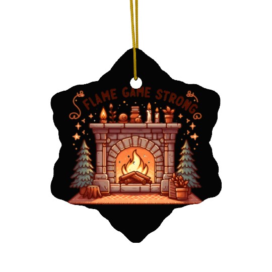 Fireplace: Flame Game Strong Ceramic Ornaments