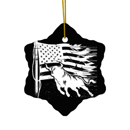 Rodeo Bull Riding Livestock Show Farmer Cattle Ceramic Ornaments