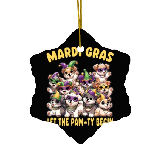 Mardi Gras Puppies Masquerade -Dog Lover Ceramic Ornaments