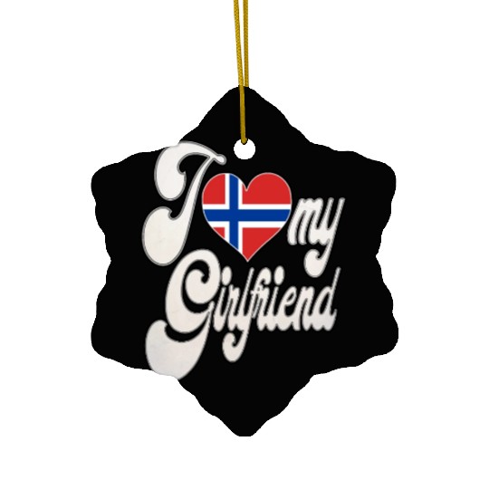 NorwayI Love My Norwegian Girlfriend Ceramic Ornaments