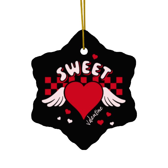 Sweet Valentine Valentine's Day Heart Cupid Wings Ceramic Ornaments