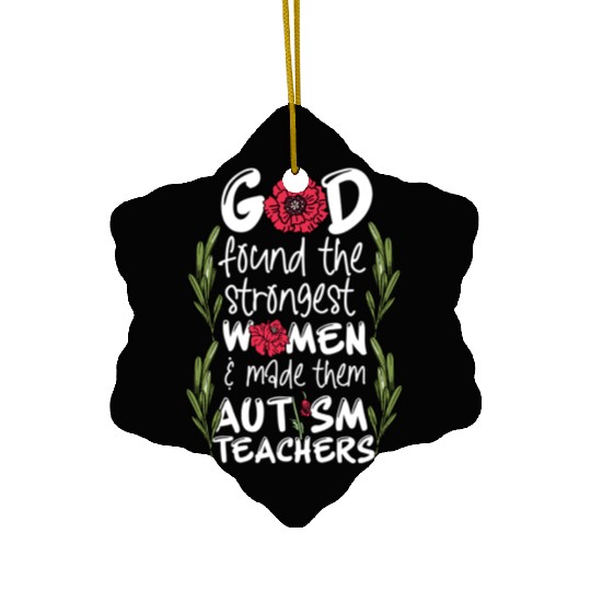 Woman Autism Teacher Ceramic Ornaments