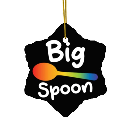 Big Spoon LGBT Pride Gay Lesbian Couple Matching Ceramic Ornaments
