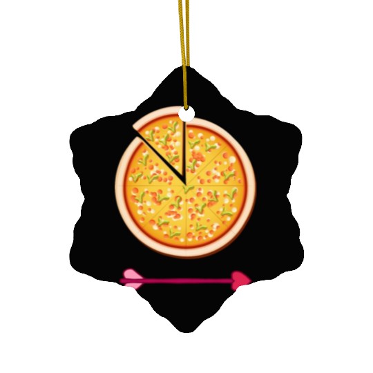 PIZZA is my valentine - Arrow Pointing Left Ceramic Ornaments