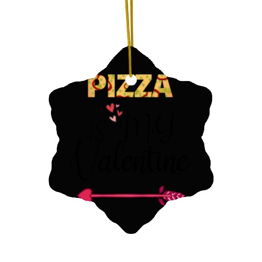 PIZZA is my valentine - Arrow Pointing Right Ceramic Ornaments
