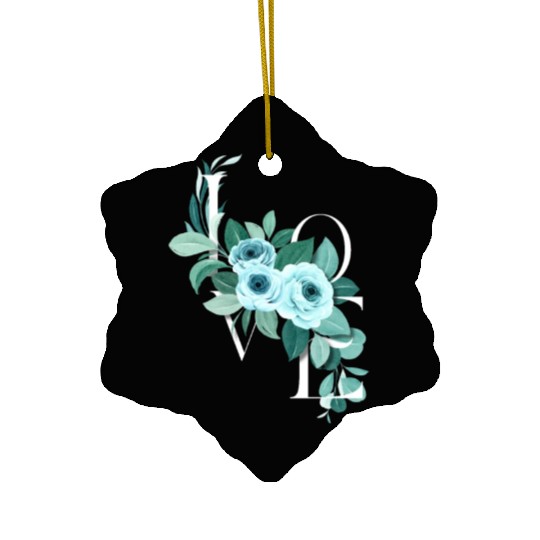 A Teal Rose Love Affair Ceramic Ornaments