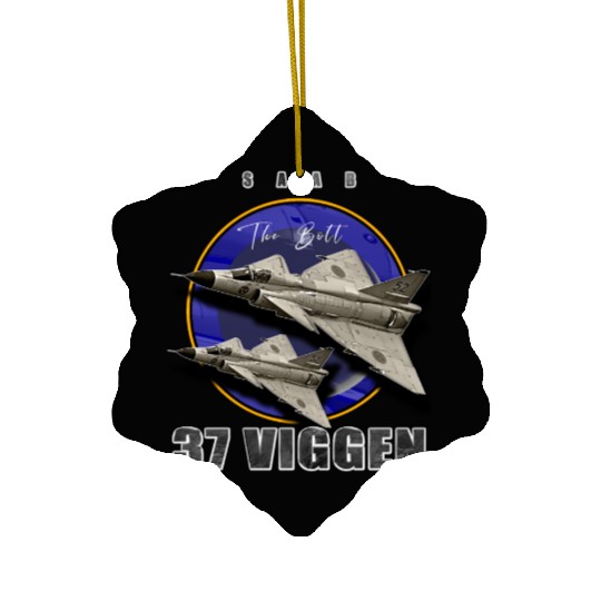Saab 37 Viggen Swedish Multi Combat Aircraft Ceramic Ornaments