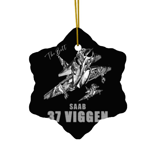 Saab 37 Viggen Swedish Multi Combat Aircraft Ceramic Ornaments