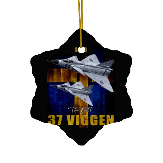 Saab 37 Viggen Swedish Multi Combat Aircraft Ceramic Ornaments