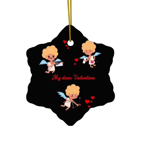 Spread love and Embrace cupid's charm! Ceramic Ornaments