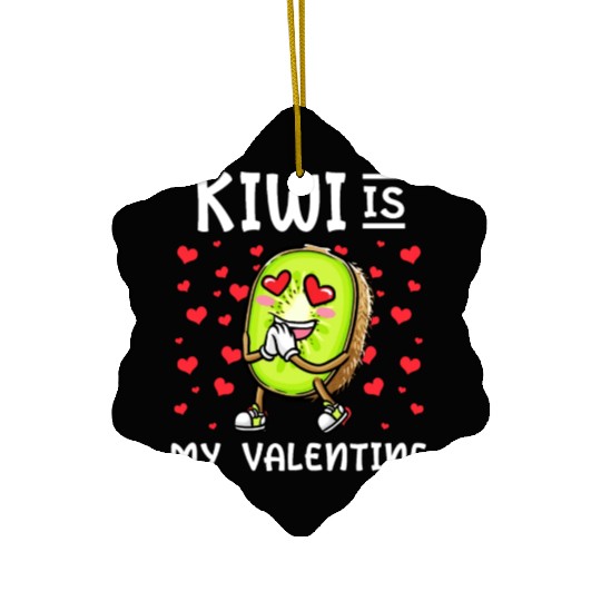 Kiwi Is My Valentine Fruit Valentines Day Ceramic Ornaments