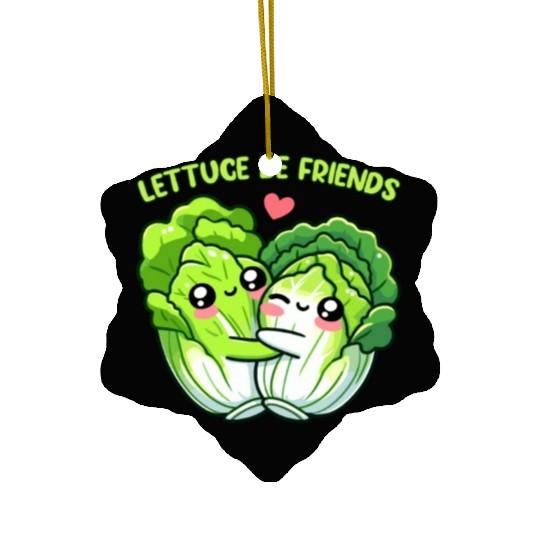 Lettuce Be Friends | Vegan Food Ceramic Ornaments