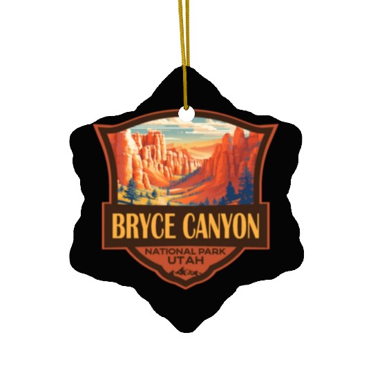 Bryce Canyon National Park Travel Retro Badge Ceramic Ornaments