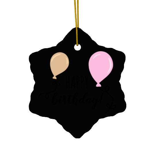 Happy birthday party balloons Ceramic Ornaments