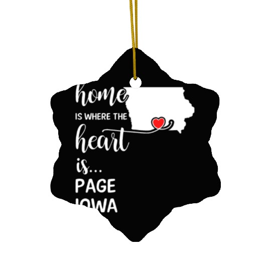 Page County Iowa Is Where My Heart Is Gift Ceramic Ornaments
