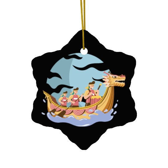 Chinese Dragon Boat Dragon Boat Racer Gift Ceramic Ornaments