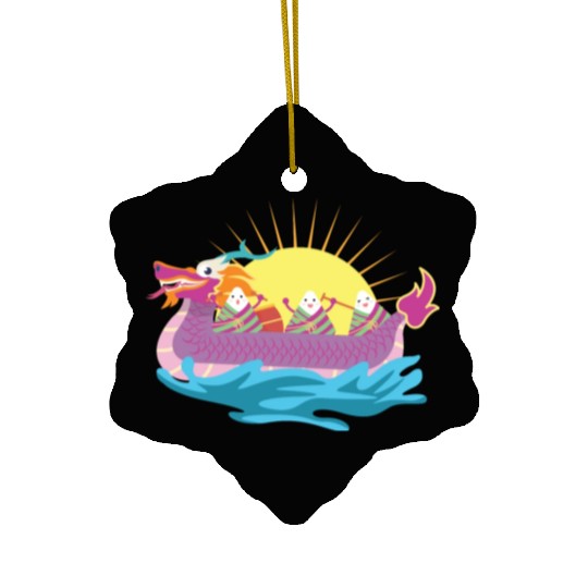 Chinese Dragon Boat Chinese Gift Ceramic Ornaments