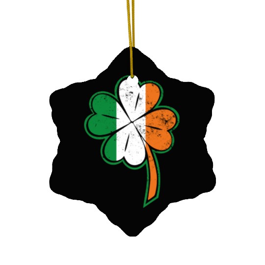 Saint Patrick’s Day shamrock irish flag Ceramic Ornaments