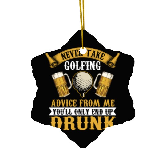 Funny golf beer golfing Ceramic Ornaments