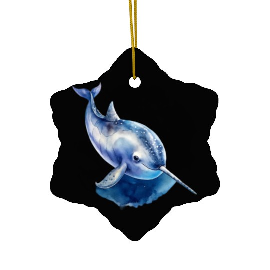 Narwhal Whale Ceramic Ornaments