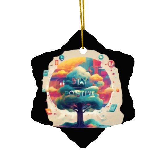 Stay positive Ceramic Ornaments