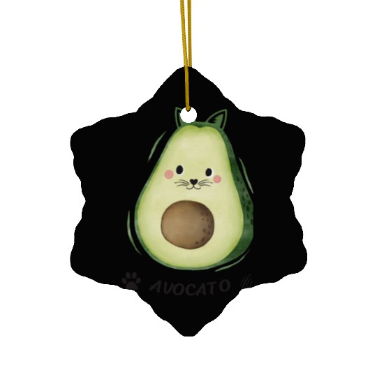 Avocado Cat Ceramic Ornaments