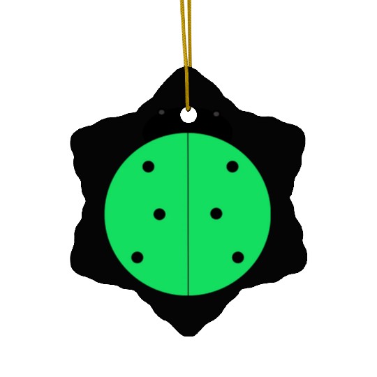 green ladybug Ceramic Ornaments