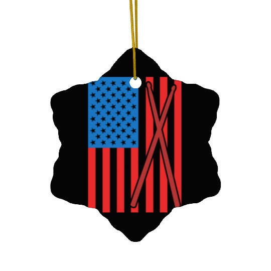 Patriotic US Drummer Ceramic Ornaments