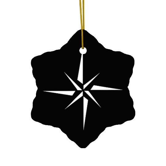 Nautical star. Compass rose, cardinal directions Ceramic Ornaments