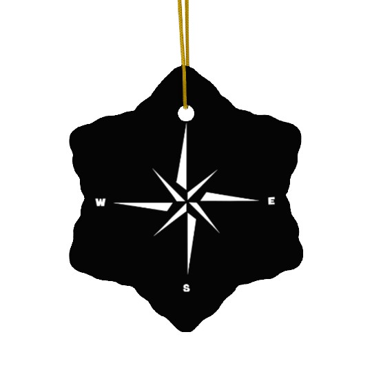 Nautical star. Compass rose, cardinal directions Ceramic Ornaments