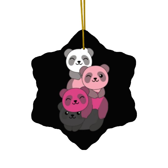 Transfem Flag Pride Lgbtq Cute Panda Ceramic Ornaments