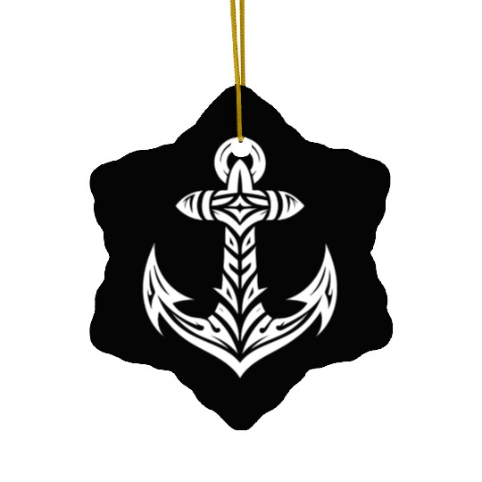 Elegant Anchor With T Tattoo Style Ceramic Ornaments