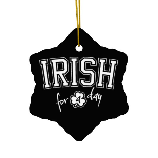 St. Patrick's Day Irish for a Day College Shamrock Ceramic Ornaments