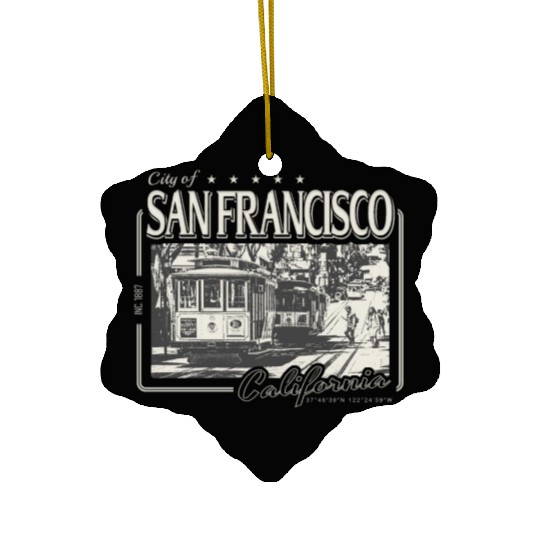 SAN FRANCISCO CALIFORNIA POWELL STREET Ceramic Ornaments