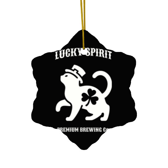 St Patricks Lucky cat Green Ceramic Ornaments