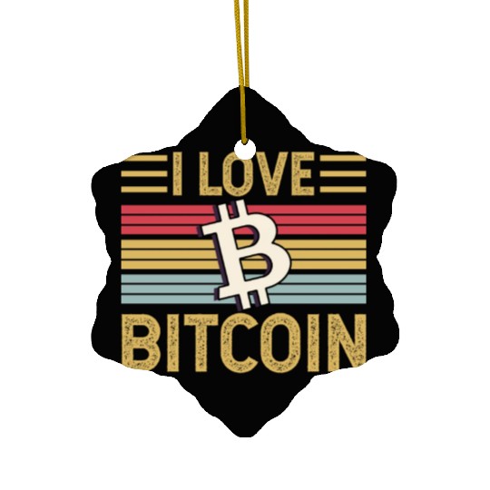 I Love Bitcoin Ceramic Ornaments