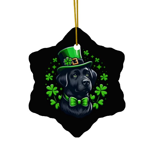 Happy St Patrick's Day Black Labrador For Pet Dog Ceramic Ornaments