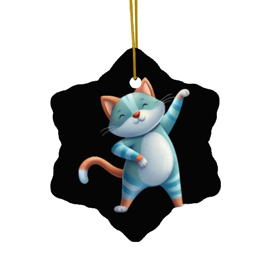 Funny Cat Dabbing A Hilarious Dance Design Ceramic Ornaments