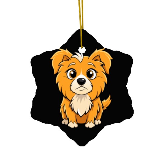 Curious Tibetan Spaniel Digital Art Ceramic Ornaments