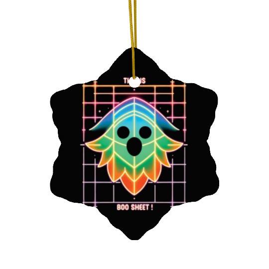THIS IS BOO SHEET!, neon colors Ceramic Ornaments