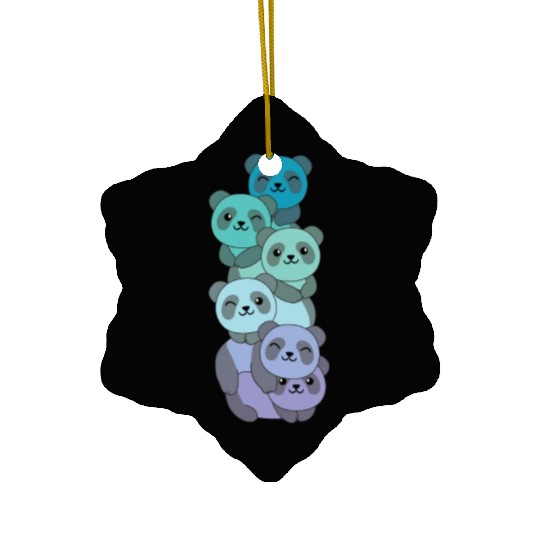 Neptunic Flag Pride Lgbtq Cute Panda Pile Ceramic Ornaments