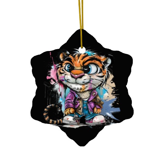 Tiger Trendsetter: Street Style Icon of the Urban Ceramic Ornaments