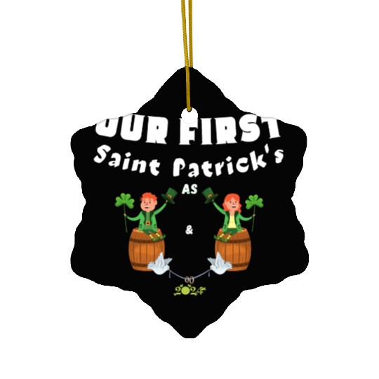 Husband Wife ,Our First St Patrick's Day As Mr&Mrs Ceramic Ornaments