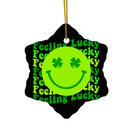 Irish Clover Feeling Lucky Smiling Face Ceramic Ornaments