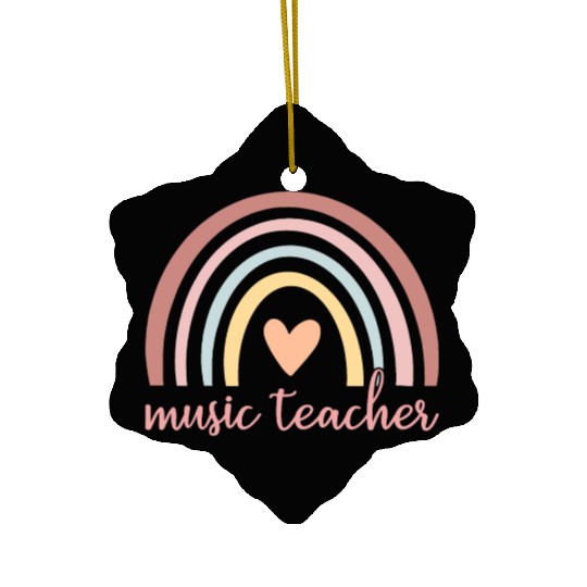Music Teacher I - Boho Rainbow Ceramic Ornaments