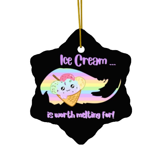 Ice Cream Kawaii is worth melting for! Ceramic Ornaments